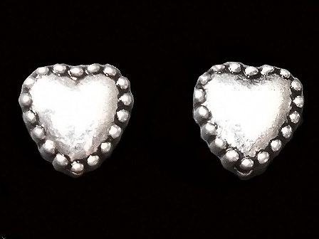 Бусина металлическая, сердце, 7×7×4 мм, серебро, 10 шт