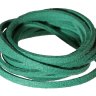 Шнур замшевый зеленый, 2.5×1.5 мм, 1 метр