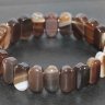 Браслет из агата, натур., 17 см, коричневый