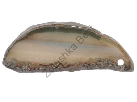 Срез агата 61×23×5,2 мм, натур. тонированный   