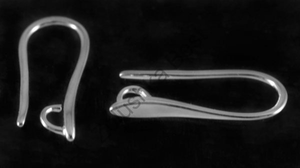 Швензы крючки 20×8 мм, родированные, серебро, 1 пара