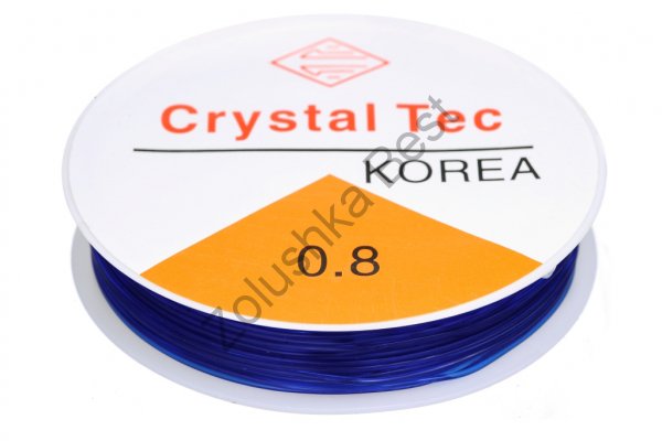 Силиконовая нить (спандекс - резинка для браслетов) 0,8 мм синий, Китай (аналог)