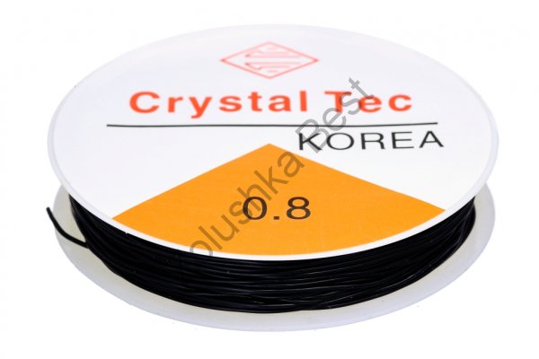 Силиконовая нить (спандекс - резинка для браслетов) 0,8 мм черный Китай (аналог)