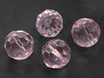 Хрустальные бусины 14 мм, розовые, граненые, 20 шт