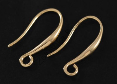 Швензы крючки 20×10 мм, позолоченные, золото, 1 пара