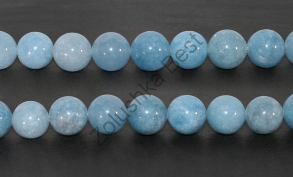 Бусины голубого кварца 12 мм, тонированные, натур.