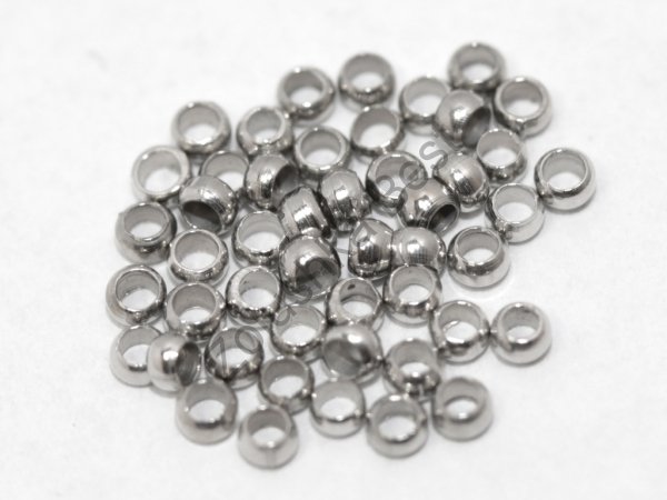 Кримпы (зажимные бусины), 2 мм, серебро, 450 шт