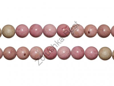 Бусины родонита розового 6 мм, натур., 55 шт 