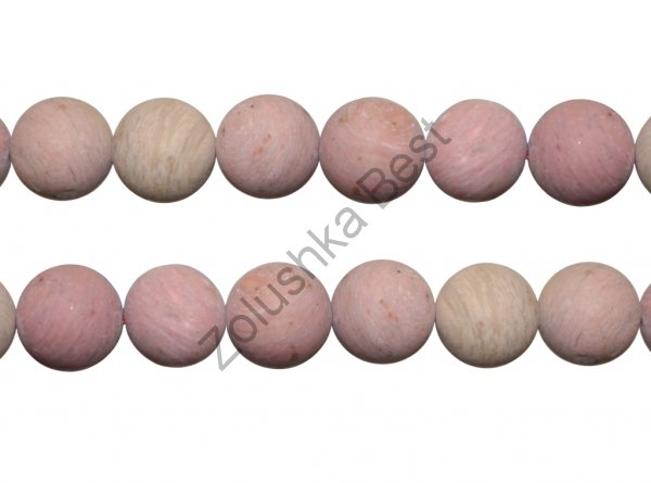 Бусины родонита розового 8 мм, матовые, натур., 45 шт 