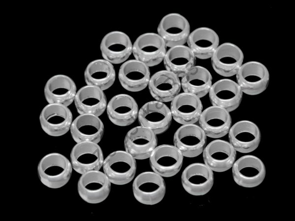 Кримпы (зажимные бусины), 2.3 мм, светлое серебро, 300 шт