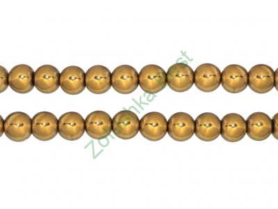 Бусины гематита золотого 4 мм, круглые, натур., 130 шт 