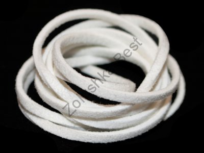 Шнур замшевый белый, 2.5×1.5 мм, 1 метр
