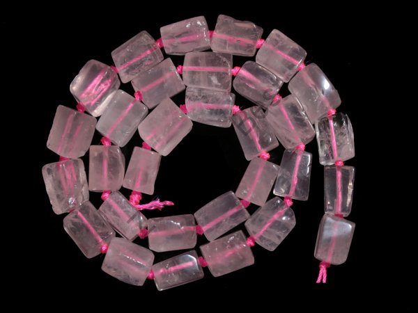Бусины розового кварца 12×8×9 мм, квадратные, натур., 28 шт