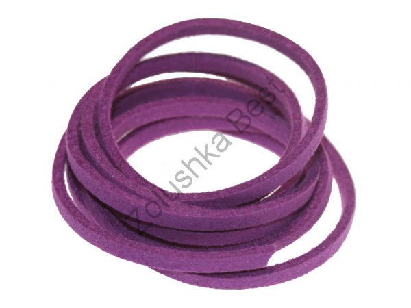 Шнур замшевый пурпурный, 2.5×1.5 мм, 1 метр