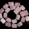 Бусины розового кварца 15×11×11 мм, квадрат, натур., 20 шт