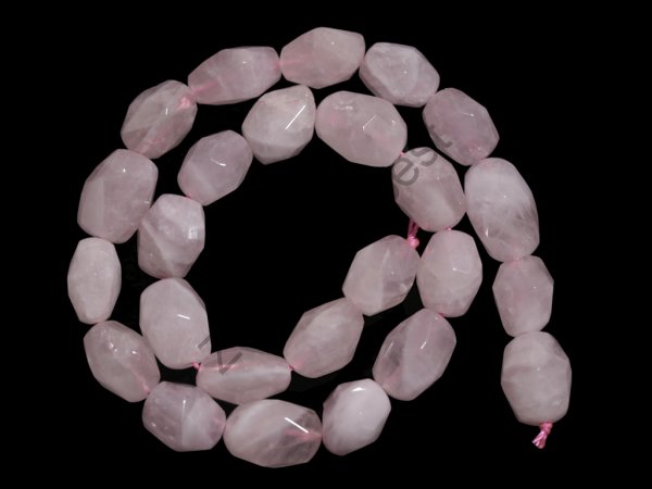 Бусины розового кварца 16×12×12 мм, натур., 23 шт